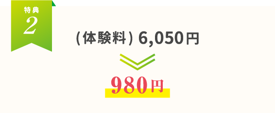 (体験料)6,050円→980円
